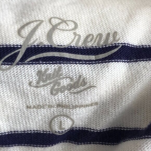 J.Crew Stripe Crew Neck Long Sleeve Stretch Knit Pullover - NEW - Picture 2 of 7